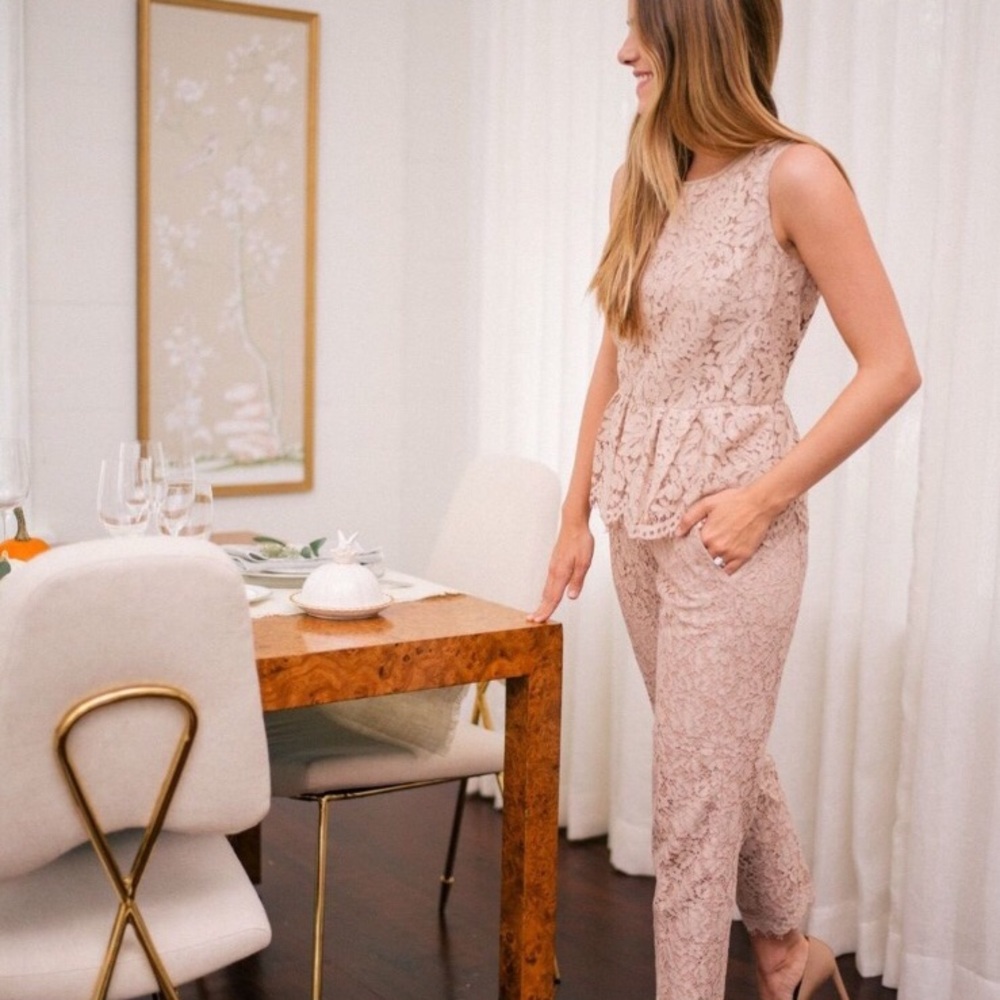 J.Crew lace peplum and lace pants